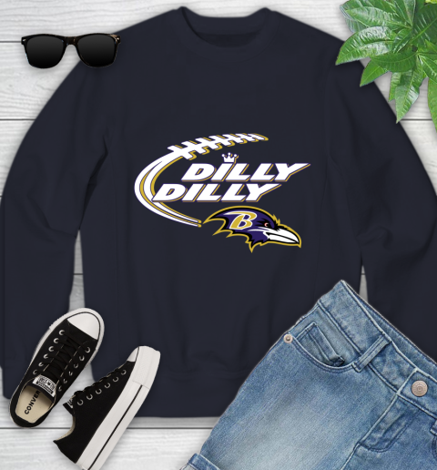 NFL Baltimore Ravens Dilly Dilly Football Sports Youth Sweatshirt 3