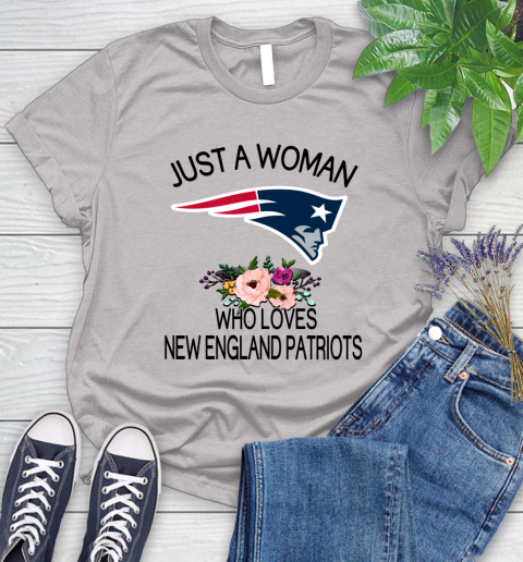 NFL Just A Woman Who Loves New England Patriots Football Sports Women's T-Shirt 10