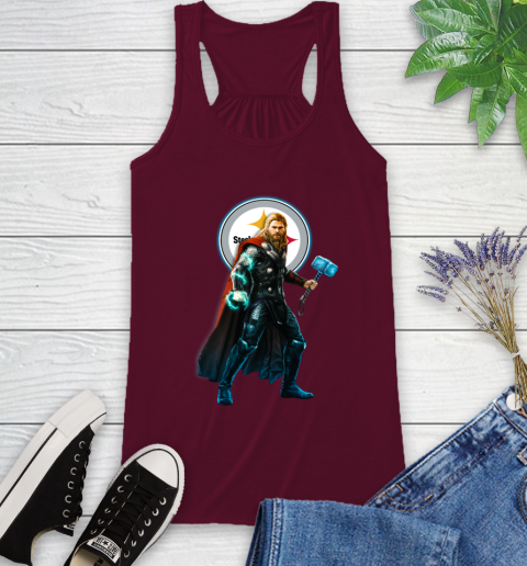 NFL Thor Avengers Endgame Football Pittsburgh Steelers Racerback Tank 3