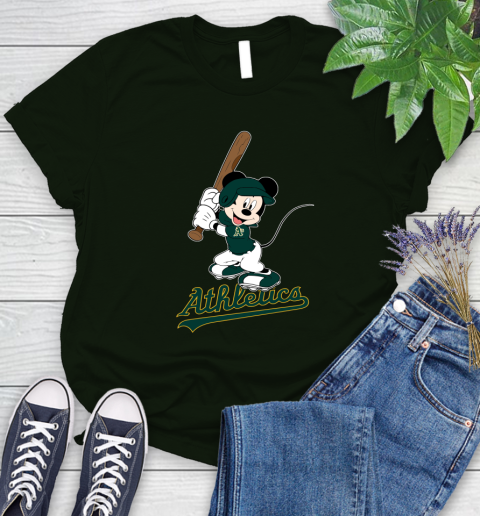 MLB Baseball Oakland Athletics Cheerful Mickey Mouse Shirt Women's T-Shirt 6