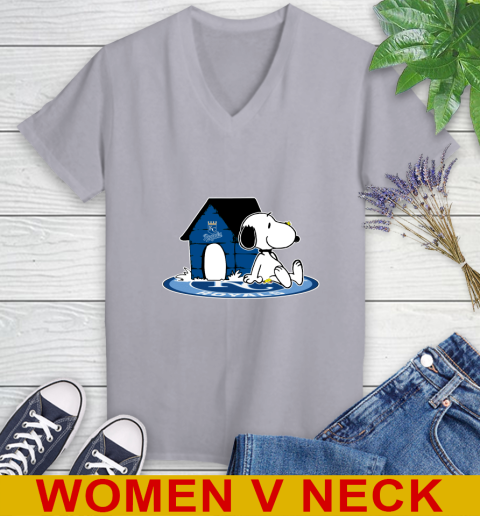 MLB Baseball Kansas City Royals Snoopy The Peanuts Movie Shirt Women's V-Neck T-Shirt 5
