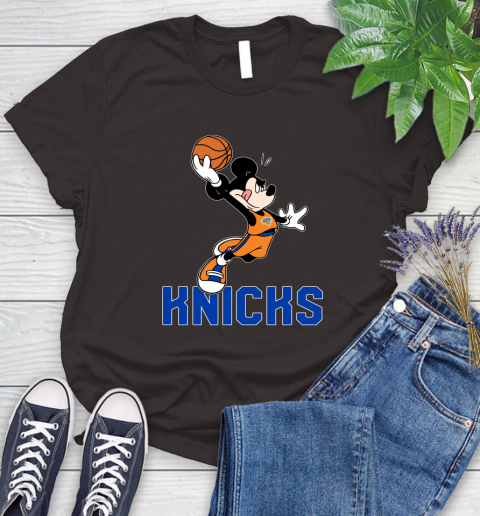 NBA Basketball New York Knicks Cheerful Mickey Mouse Shirt Women's T-Shirt 9
