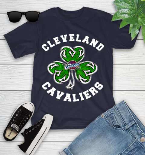 NBA Cleveland Cavaliers Three Leaf Clover St Patrick's Day Basketball Sports Youth T-Shirt 2