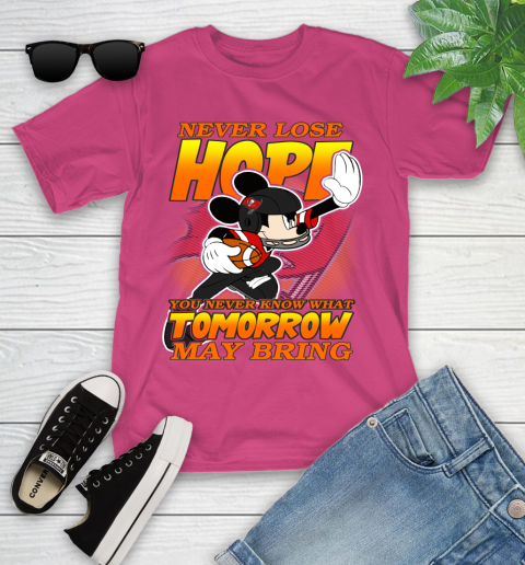 Tampa Bay Buccaneers NFL Football Mickey Disney Never Lose Hope Youth T-Shirt 11