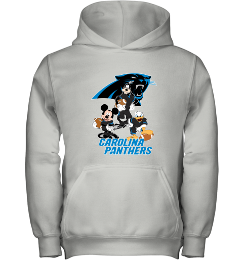 Mickey Donald Goofy The Three Carolina Panthers Football Youth Hoodie