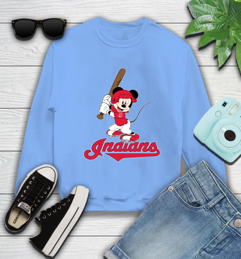 MLB Baseball Cleveland Indians Cheerful Mickey Mouse Shirt Sweatshirt 11