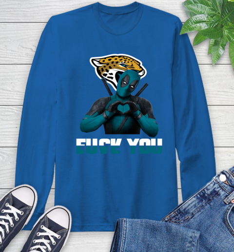 NHL Jacksonville Jaguars Deadpool Love You Fuck You Football Sports Long Sleeve T-Shirt 10