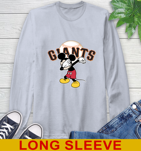 San Francisco Giants MLB Baseball Dabbing Mickey Disney Sports Long Sleeve T-Shirt 6