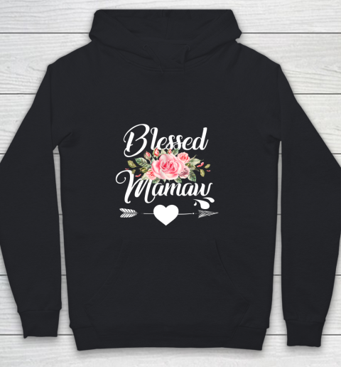 Blessed Mamaw Thanksgiving Christmas Floral Gift For Grandma Youth Hoodie