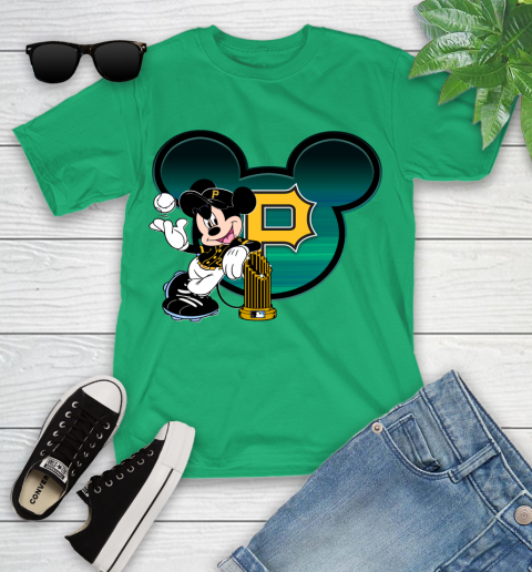 MLB Pittsburgh Pirates The Commissioner's Trophy Mickey Mouse Disney Youth T-Shirt 6