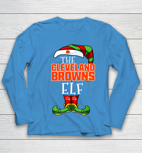 Cleveland Browns Christmas ELF Funny NFL Youth Long Sleeve 5