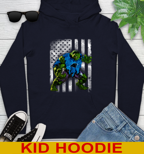 Carolina Panthers Hulk Marvel Avengers NFL Football American Flag Youth Hoodie 3