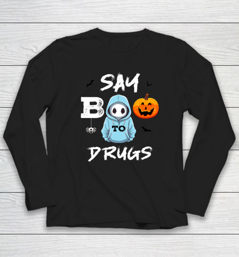 Funny Halloween Red Ribbon Week Awareness Say Boo To Drugs Long Sleeve T-Shirt