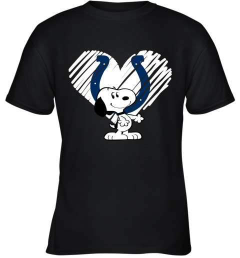 I Love Snoopy Indianapolis Colts In My Heart NFL Youth T-Shirt