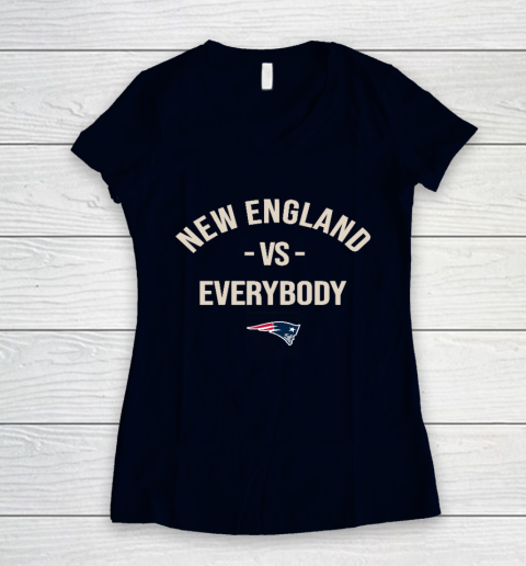 New England Patriots Vs Everybody Women's V-Neck T-Shirt 2