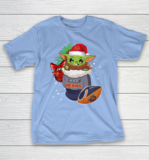Chicago Bears Christmas Baby Yoda Star Wars Funny Happy NFL T-Shirt 11