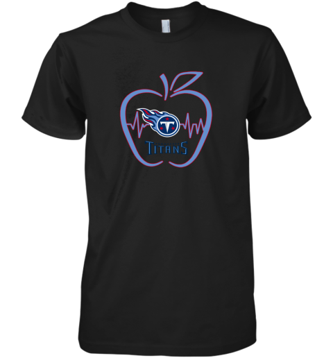 Apple Heartbeat Teacher Symbol Tennessee Titans Premium Men's T-Shirt