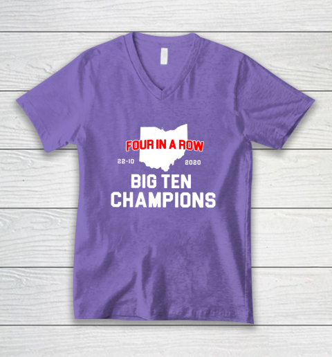 Big Ten Champions Four in a Row 2020 V-Neck T-Shirt 8