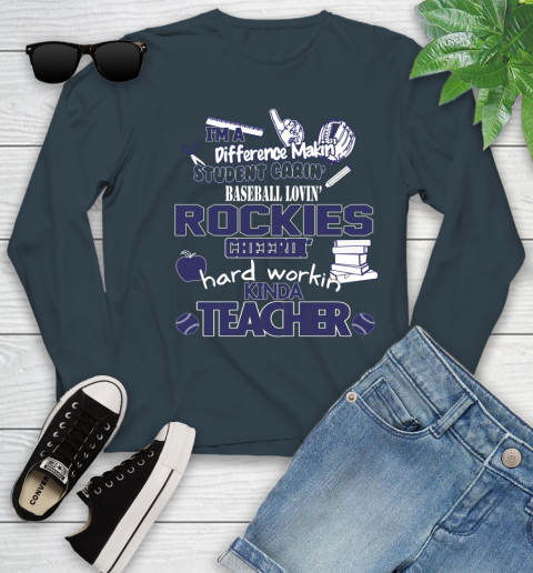 Colorado Rockies MLB I'm A Difference Making Student Caring Baseball Loving Kinda Teacher Youth Long Sleeve 10 Colorado Rockies MLB I'm A Difference Making Student Caring Baseball Loving Kinda Teacher Youth Long Sleeve - Image 10