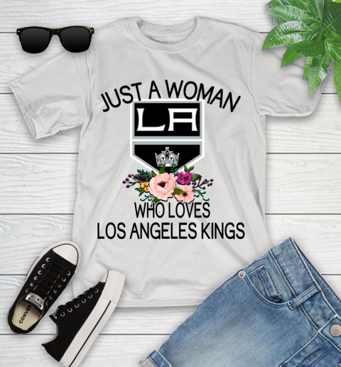 NHL Just A Woman Who Loves Los Angeles Kings Hockey Sports Youth T-Shirt
