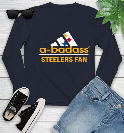Pittsburgh Steelers NFL Football A Badass Adidas Adoring Fan Sports Youth Long Sleeve 2