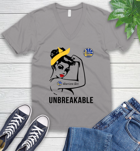 NBA Golden State Warriors Girl Unbreakable Basketball Sports V-Neck T-Shirt 2
