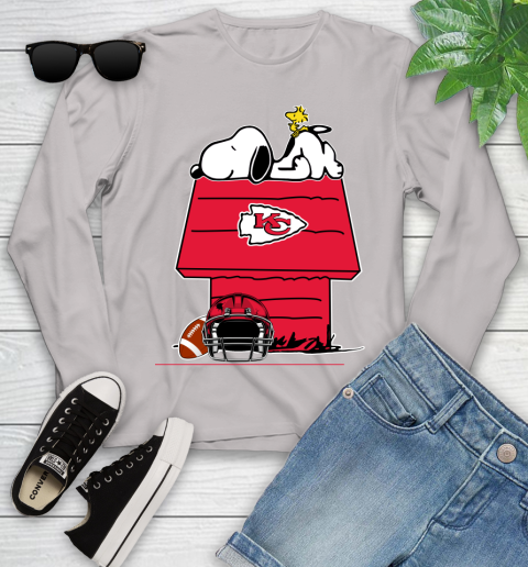 Kansas City Chiefs NFL Football Snoopy Woodstock The Peanuts Movie Youth Long Sleeve 12