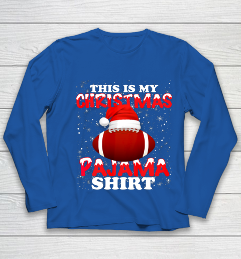 Football Christmas Gifts Santa Hat Funny Xmas Pajamas Youth Long Sleeve 7
