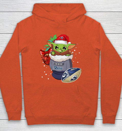 Los Angeles Rams Christmas Baby Yoda Star Wars Funny Happy NFL Hoodie 5