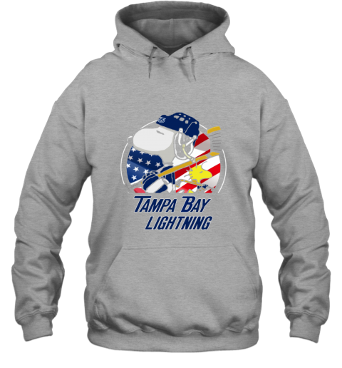 Tampa Bay lightning Snoopy And Woodstock NHL ftsg tampa bay lightningsnoopy and woodstock nhl hoodie 23 front sport grey