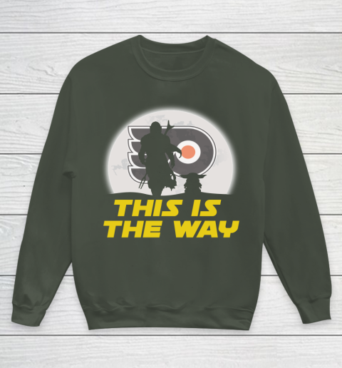 Philadelphia Flyers NHL Ice Hockey Star Wars Yoda And Mandalorian This Is The Way Youth Sweatshirt 9 Philadelphia Flyers NHL Ice Hockey Star Wars Yoda And Mandalorian This Is The Way Youth Sweatshirt - Image 9