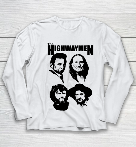 Willie Nelson Johnny Cash Outlaw Country Super Group The Highwaymen Youth Long Sleeve