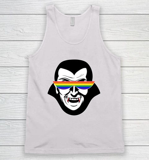 Gay Dracula Rainbow Sunglasses Vampire LGBT Tank Top