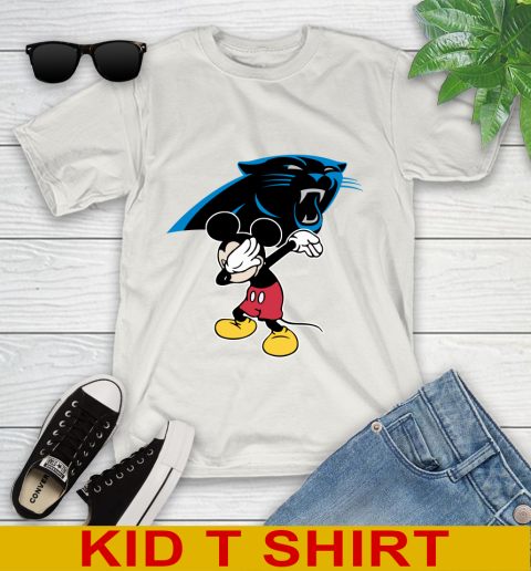 Carolina Panthers NFL Football Dabbing Mickey Disney Sports Youth T-Shirt 12