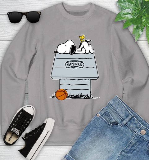 San Antonio Spurs NBA Basketball Snoopy Woodstock The Peanuts Movie Youth Sweatshirt 4