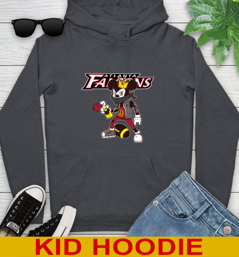 Atlanta Falcons NFL Football Mickey Peace Sign Sports Youth Hoodie 9