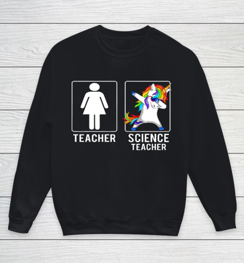 Science Teacher Unicorn Dabbing Funny Youth Sweatshirt