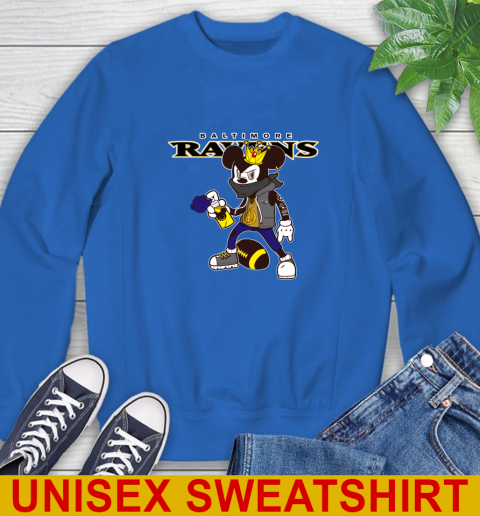 Baltimore Ravens NFL Football Mickey Peace Sign Sports Sweatshirt 9