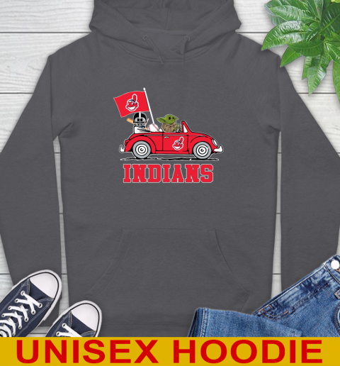 MLB Baseball Cleveland Indians Darth Vader Baby Yoda Driving Star Wars Shirt Hoodie 7