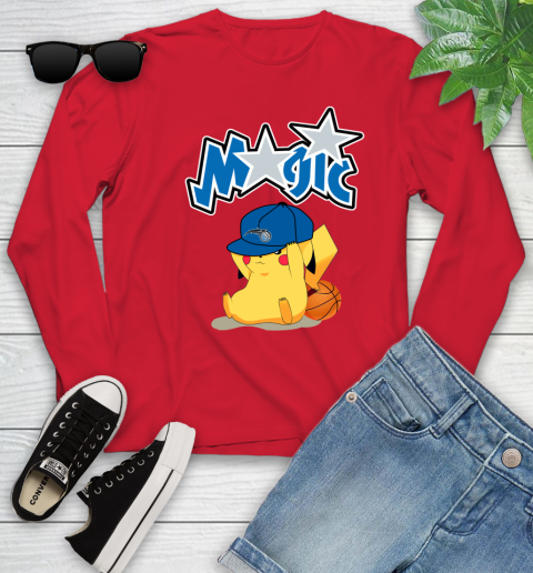 NBA Pikachu Basketball Sports Orlando Magic Youth Long Sleeve 11