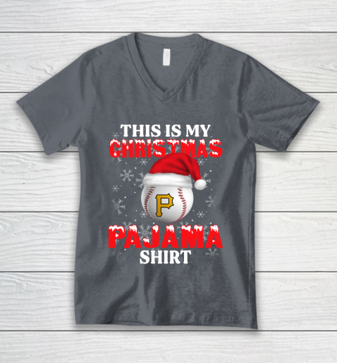 Pittsburgh Pirates This Is My Christmas Pajama Shirt MLB V-Neck T-Shirt 4