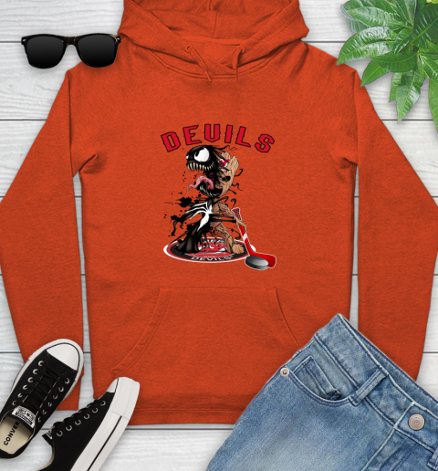 NHL New Jersey Devils Hockey Venom Groot Guardians Of The Galaxy Youth Hoodie 5