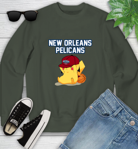 NBA Pikachu Basketball Sports New Orleans Pelicans Youth Sweatshirt 10