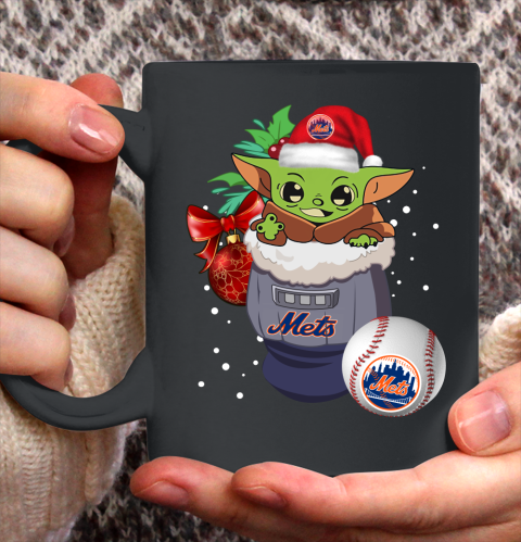 New York Mets Christmas Baby Yoda Star Wars Funny Happy MLB Ceramic Mug 11oz