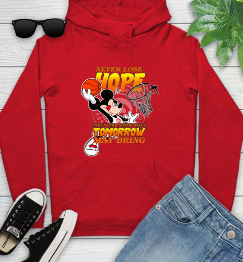 Atlanta Hawks NBA Basketball Mickey Disney Never Lose Hope Youth Hoodie 12