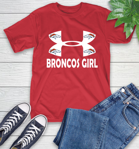 NFL Denver Broncos Girl Under Armour Football Sports T Shirt Tee For Sports