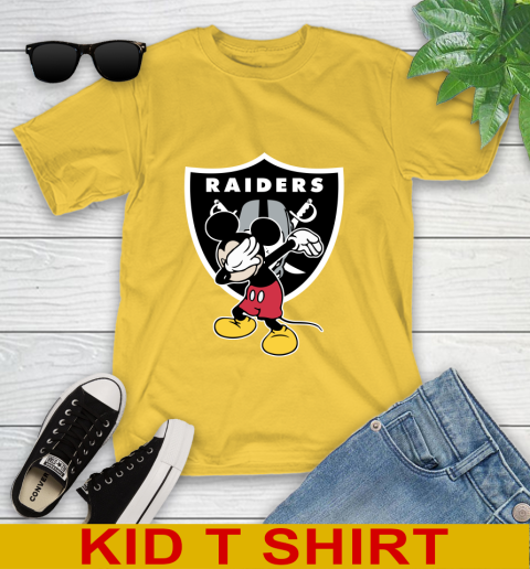 Oakland Raiders NFL Football Dabbing Mickey Disney Sports Youth T-Shirt 8