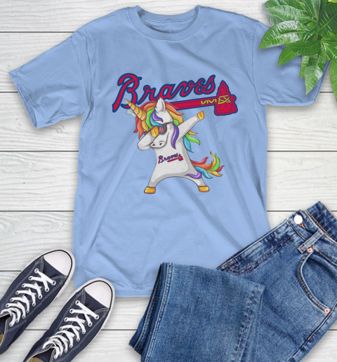 Atlanta Braves MLB Baseball Funny Unicorn Dabbing Sports T-Shirt 23