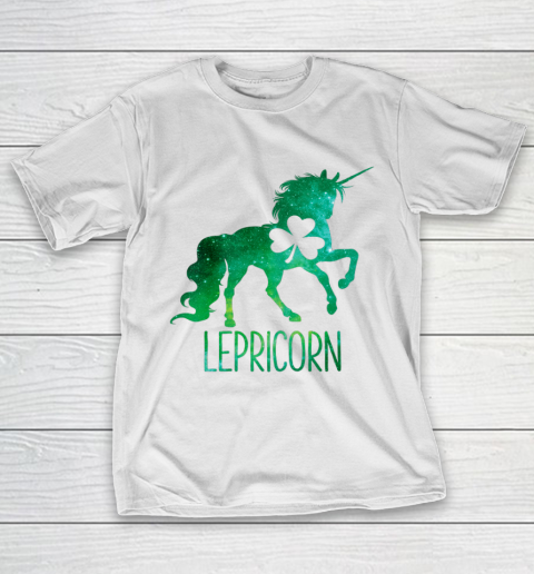 Unicorn St Patricks Day Girls Kids Women Lepricorn Shamrock T-Shirt