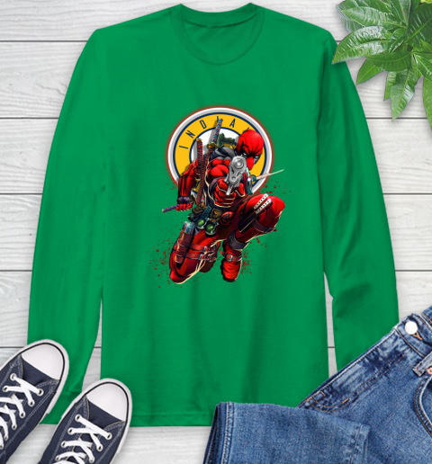 NBA Deadpool Marvel Comics Sports Basketball Indiana Pacers Long Sleeve T-Shirt 7